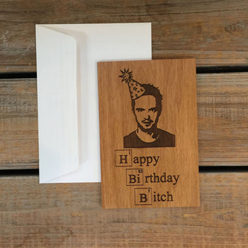 Happy birthday card wood card real wood card happy birthday