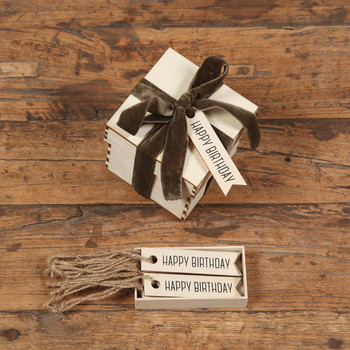 Happy birthday gift wood hangtag box of by homart seven c...