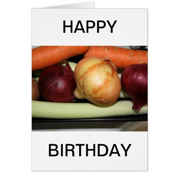 Fresh vegetables happy birthday card