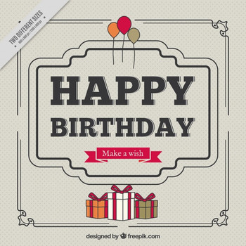 Happy birthday retro background vector free download