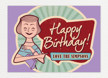 Classic s birthday card say happy birthday in retro style