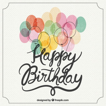 Happy birthday retro lettering vector free download
