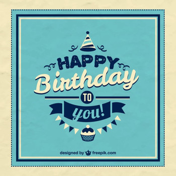 Retro happy birthday card vector free download
