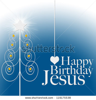 Happy birthday jesus christmas card stock illustration