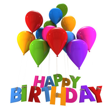 Happy birthday balloons hanging letters transparent png s...