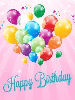 Shining balloon happy birthday card birthday amp greeting...