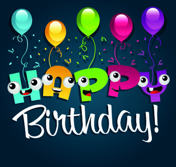 Happy birthday balloons of greeting card vector free vect...