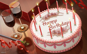 Happy birthday cake candles wine romantic hd wallpaper ga...