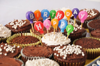 Happy birthday chocolate cupcakes stock image image of bday