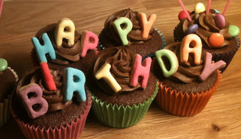 Happy birthday choclate cup cakes graphic jpg jpeg image