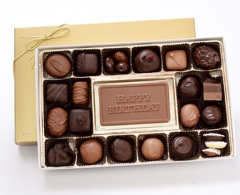 Happy birthday gift box with chocolate bar richardsons