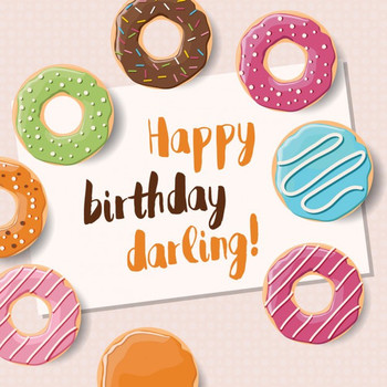 Happy birthday background with donuts vector free download