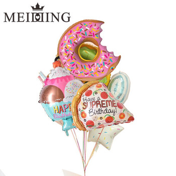 Meidding pcs happy birthday balloon donuts lollipoppizzaice