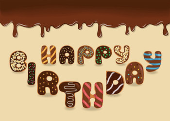Happy birthday chocolate donuts royalty free vector image