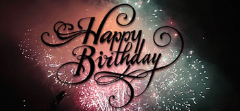 Image black calligraphy happy birthday fireworks wishes a...