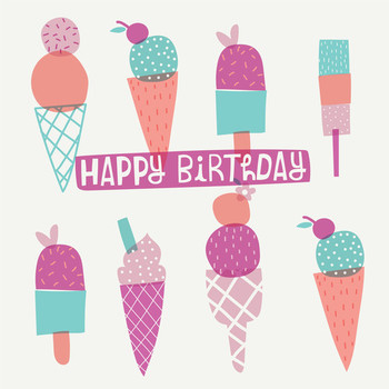 Happy birthday ice creams greeting card design by alice p...