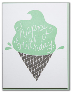 Happy birthday ice cream cone paper bandit press