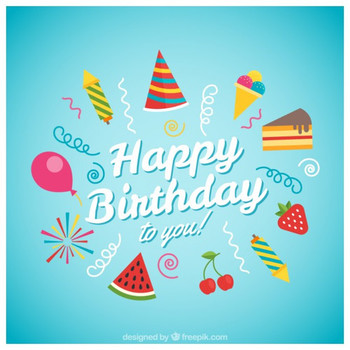 Happy birthday card with ice cream vector free download