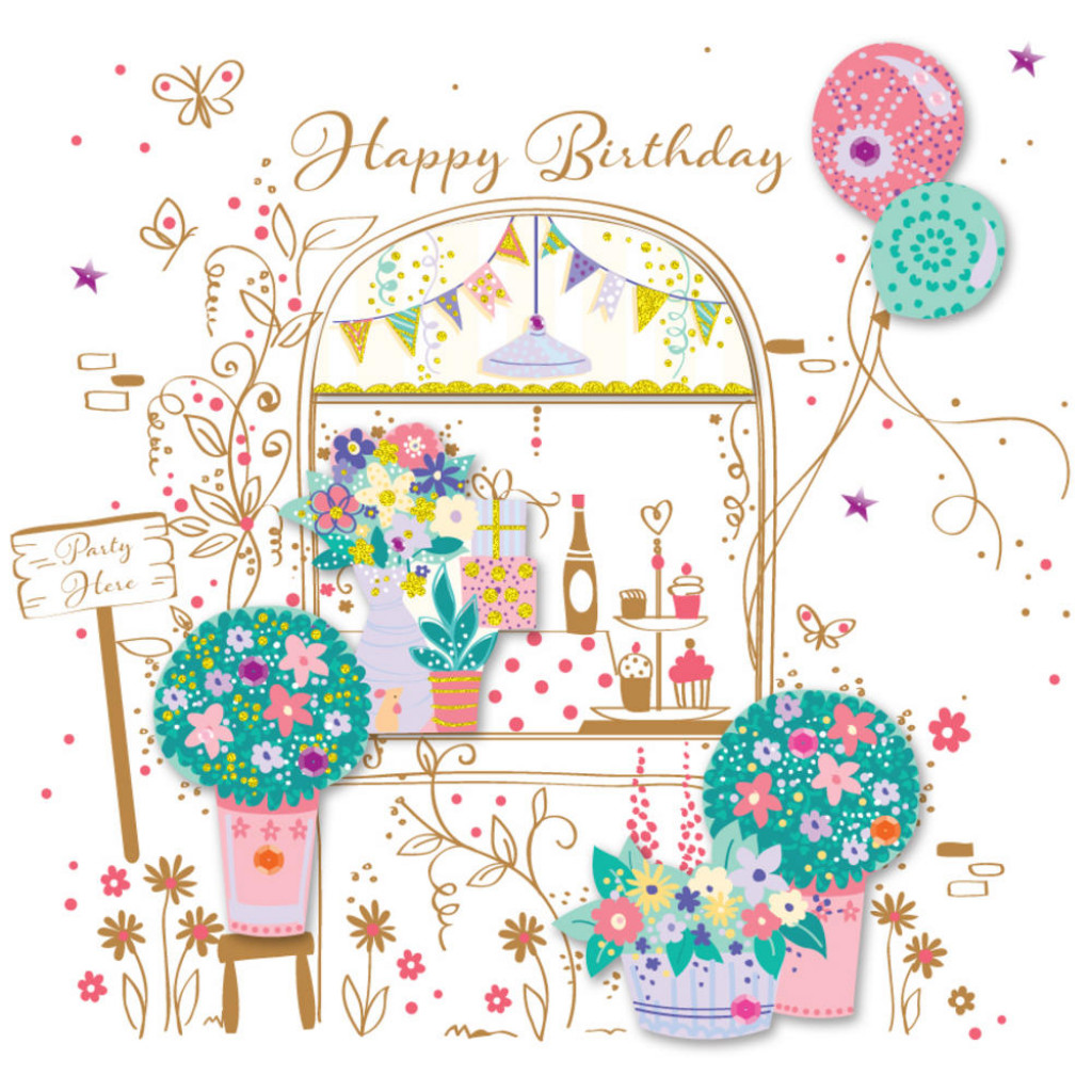 Awesome girly make up birthday wishes greeting card cards...