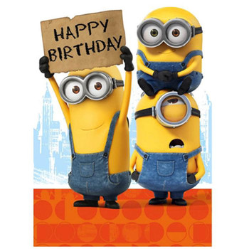Happy birthday sign minions card minion shop