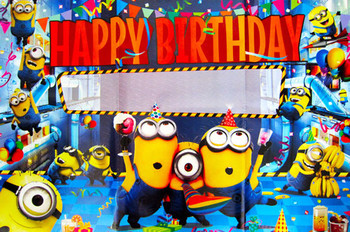 Despicable me minion happy birthday posteranner party sup...