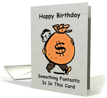 Happy birthday funny money bag card