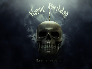 Happy metal birthday skull smoke birthdays amp greetings