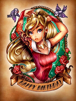 Happy Birthday Greeting Cake Tattoo Borders Stock Vector Royalty Free  31474840  Shutterstock