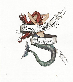 Happy birthday my lovely mermaid tattoo image birthday card