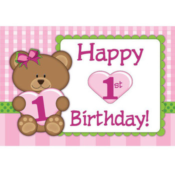 Happy 1st Birthday With Teddy Bear