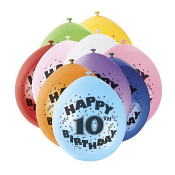Happy 10th Birthday With Balloons