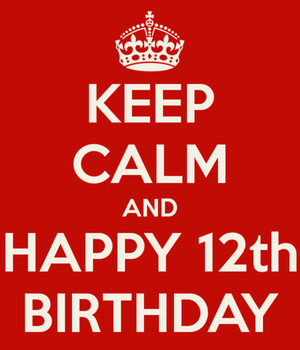 Keep Calm And Happy 12th Birthday