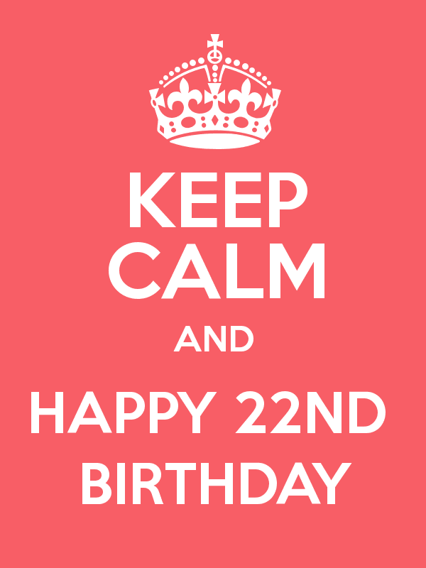 keep calm 22nd birthday