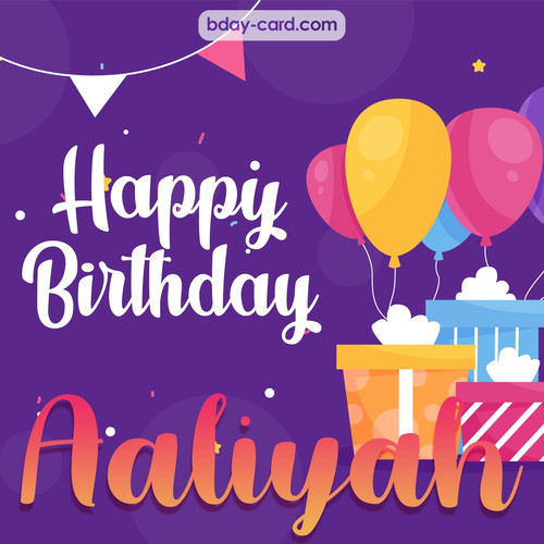 Greetings pics for Aaliyah with balloon