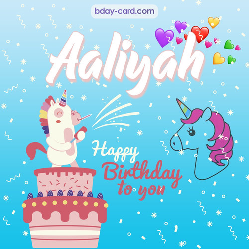 Happy Birthday pics for Aaliyah with Unicorn