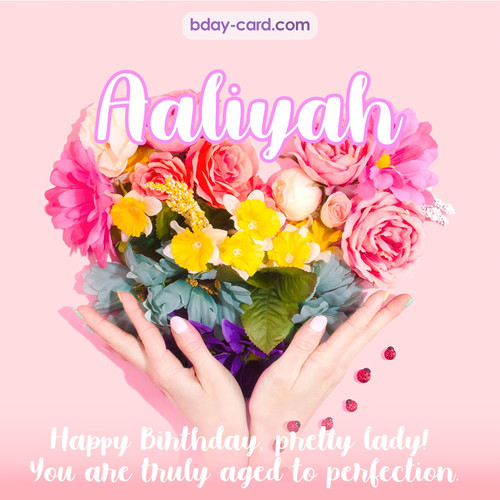 Birthday pics for Aaliyah with Heart of flowers