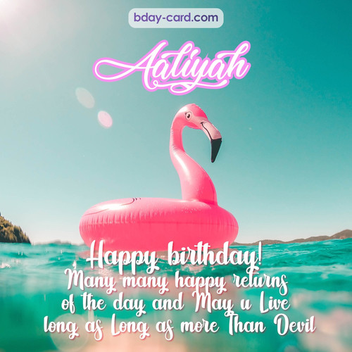 Happy Birthday pic for Aaliyah with flamingo