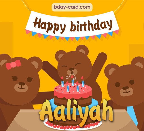 Bday images for Aaliyah with bears