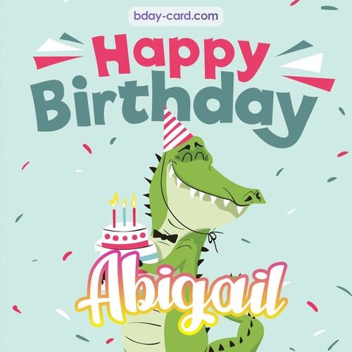 Happy Birthday images for Abigail with crocodile