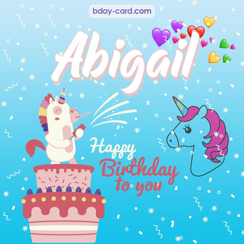 Happy Birthday pics for Abigail with Unicorn