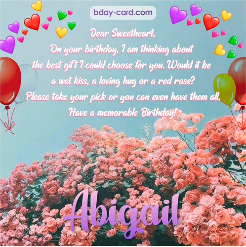 Birthday pic for Abigail with roses
