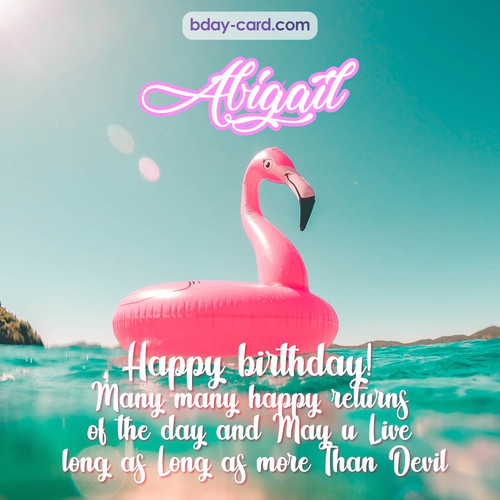 Happy Birthday pic for Abigail with flamingo