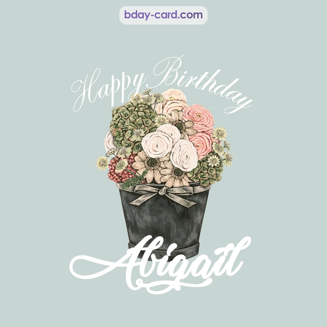 Birthday pics for Abigail with Bucket of flowers