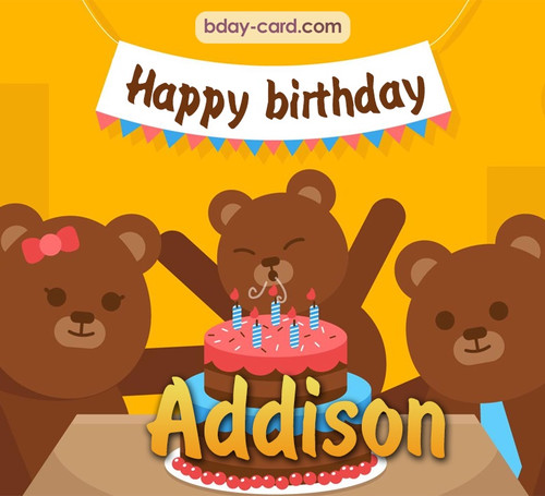 Bday images for Addison with bears