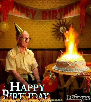 Funny happy birthday gif for old man