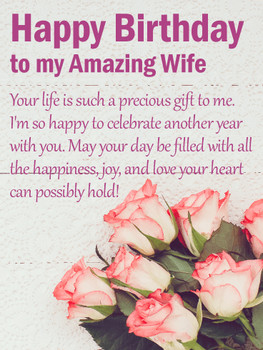 You are a precious gift happy birthday card for wife birt...