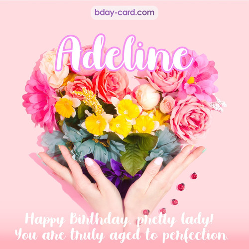 Birthday pics for Adeline with Heart of flowers