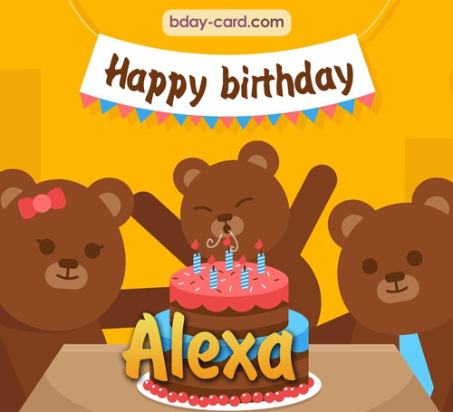 Bday images for Alexa with bears