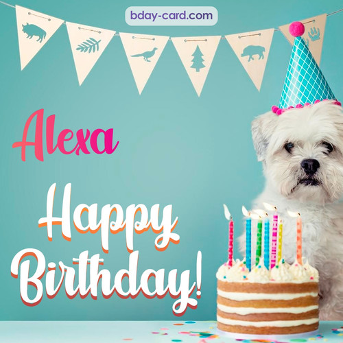 Happiest Birthday pictures for Alexa with Dog