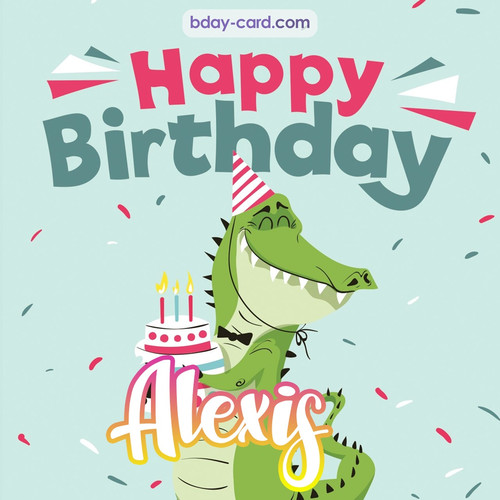Happy Birthday images for Alexis with crocodile